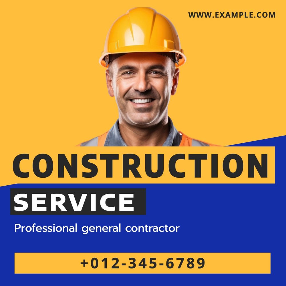 Construction service Instagram post template