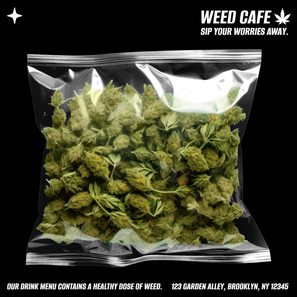 Weed cafe Instagram post template