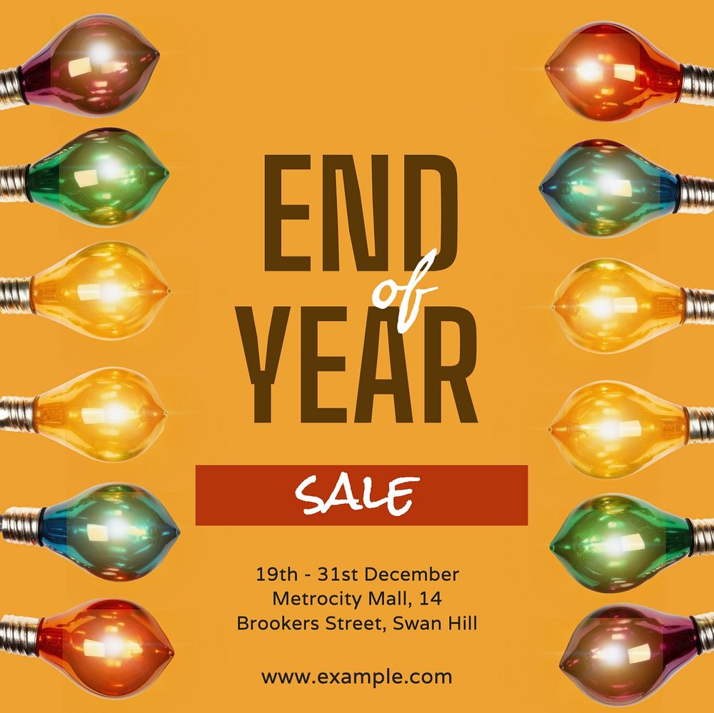 End of year sale Instagram post template