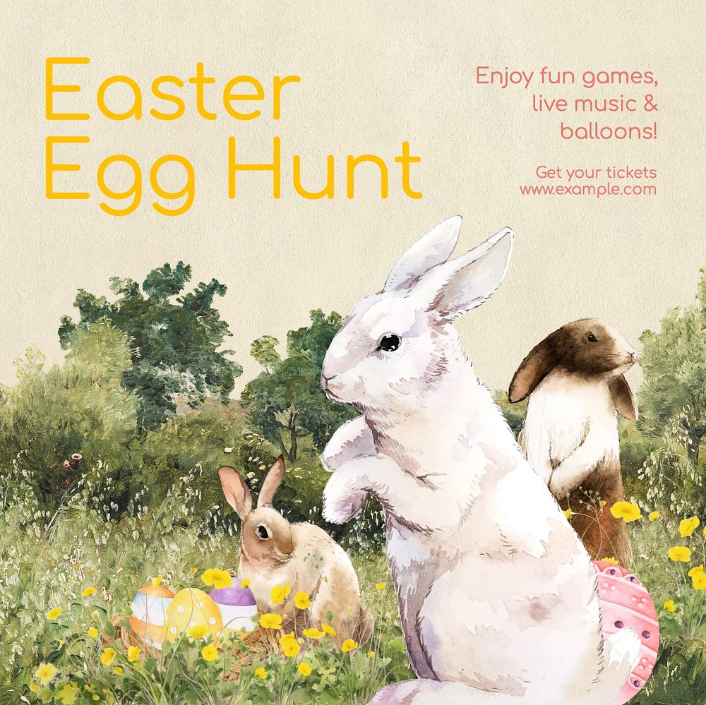 Easter egg hunt Instagram post template