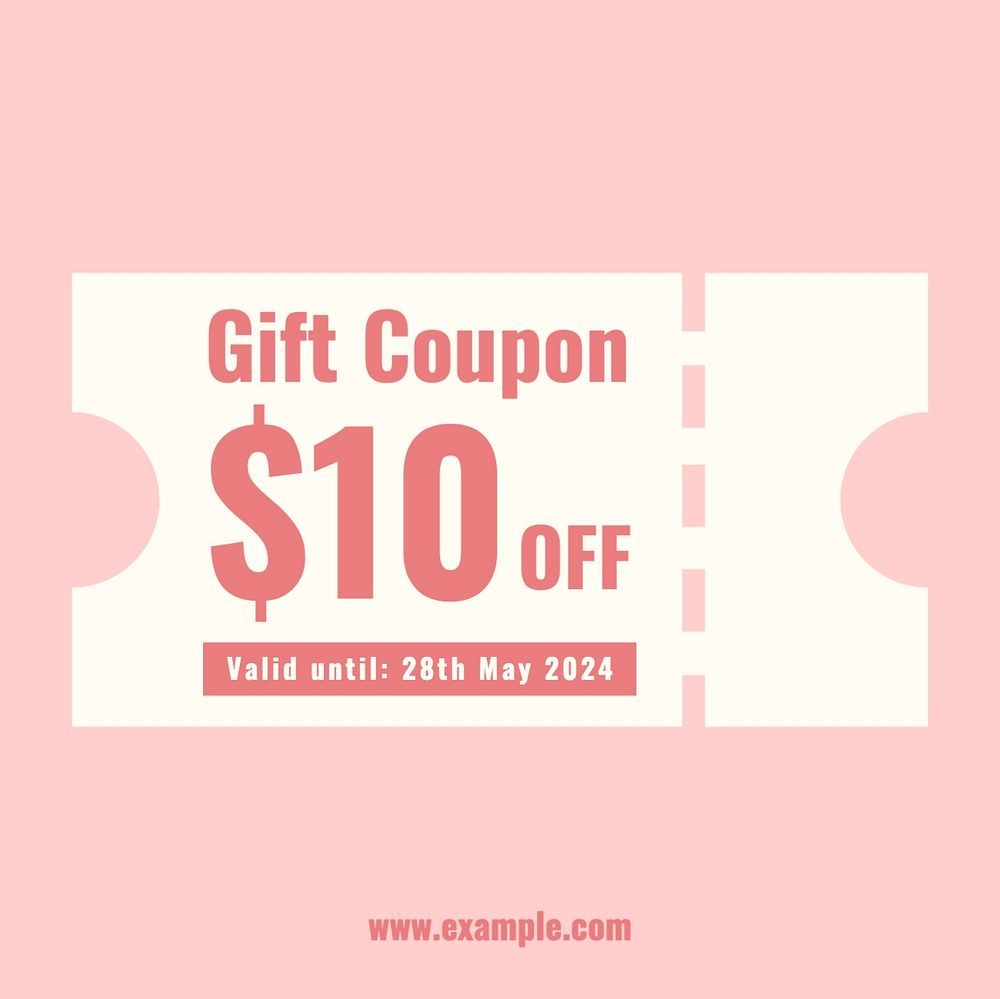 Gift coupons Facebook post template