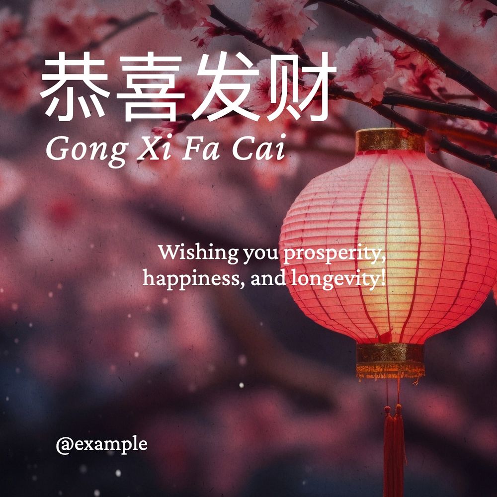 Chinese New Year wish Instagram post template