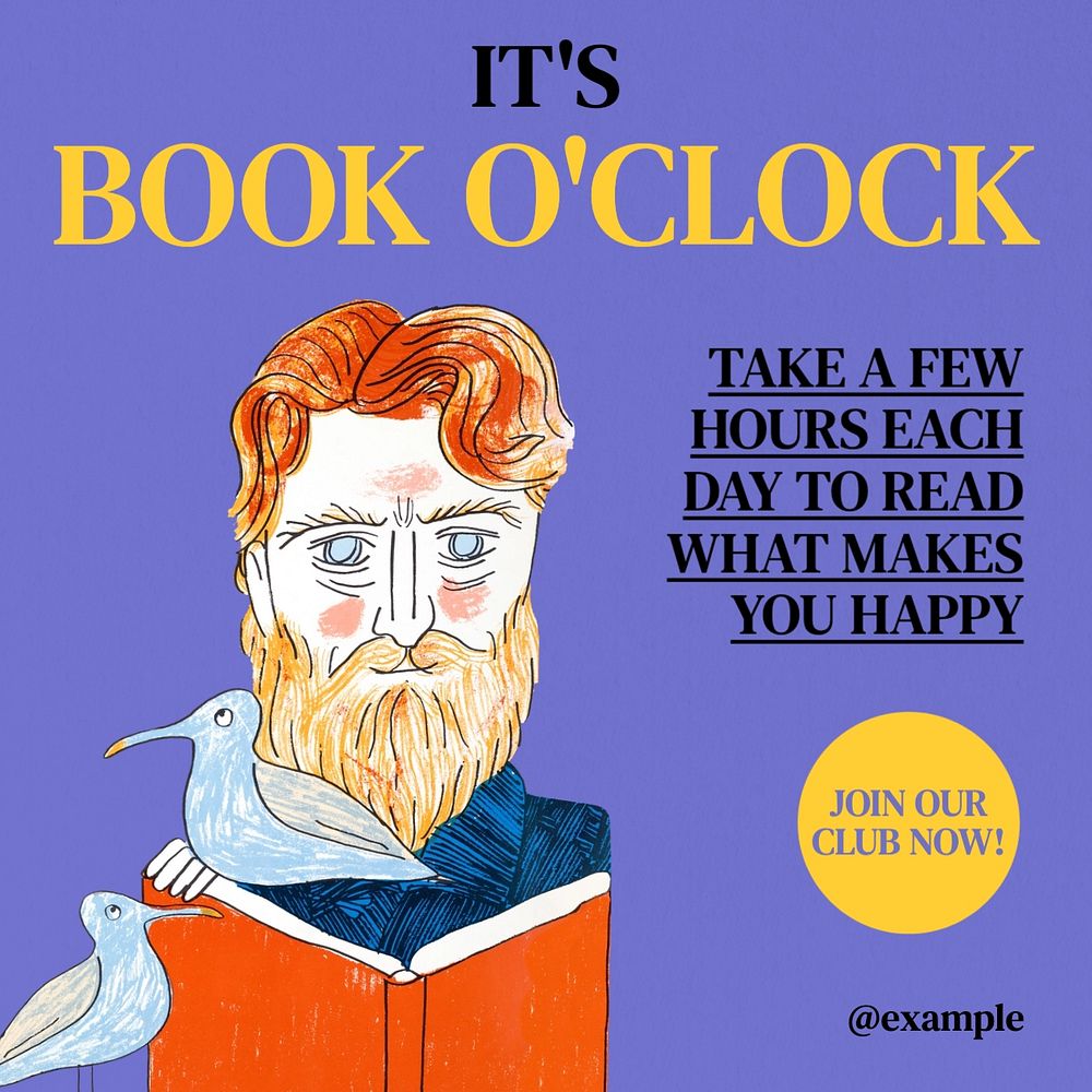 Book time Instagram post template