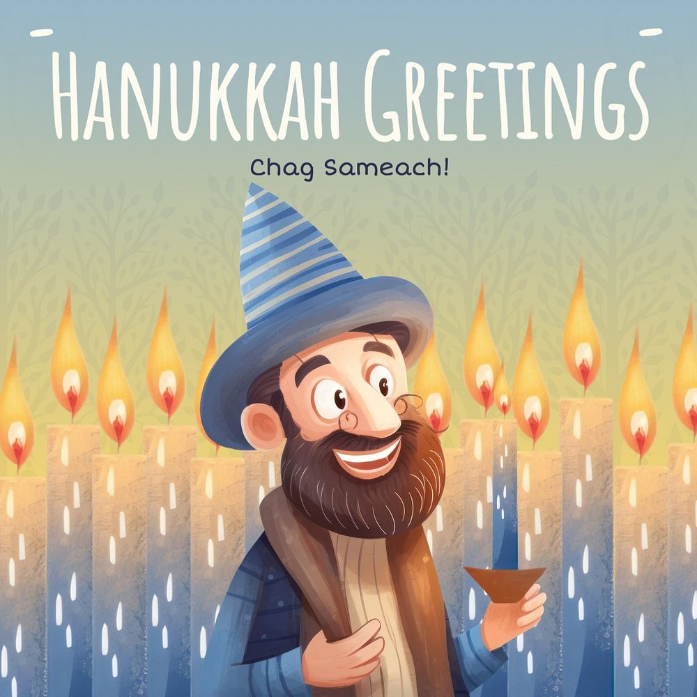 Hanukkah greetings Instagram post template