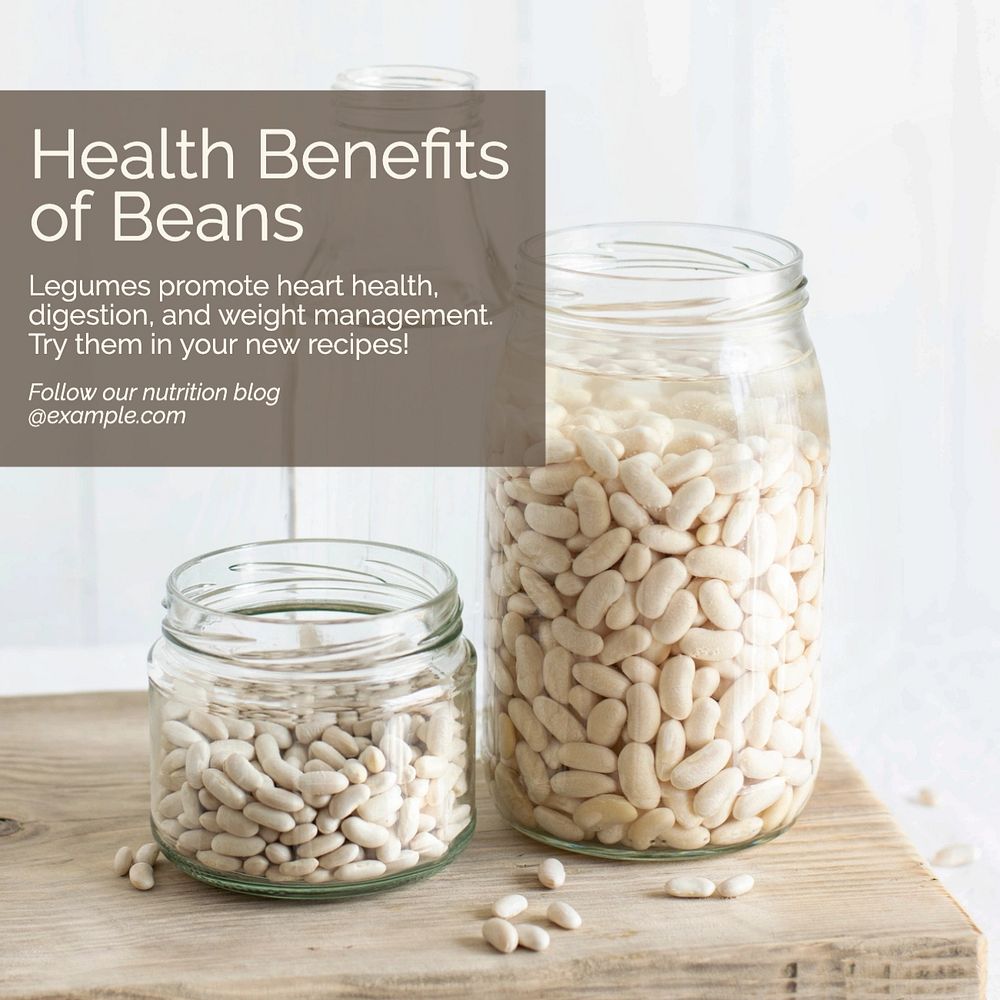 Health benefits of beans Instagram post template