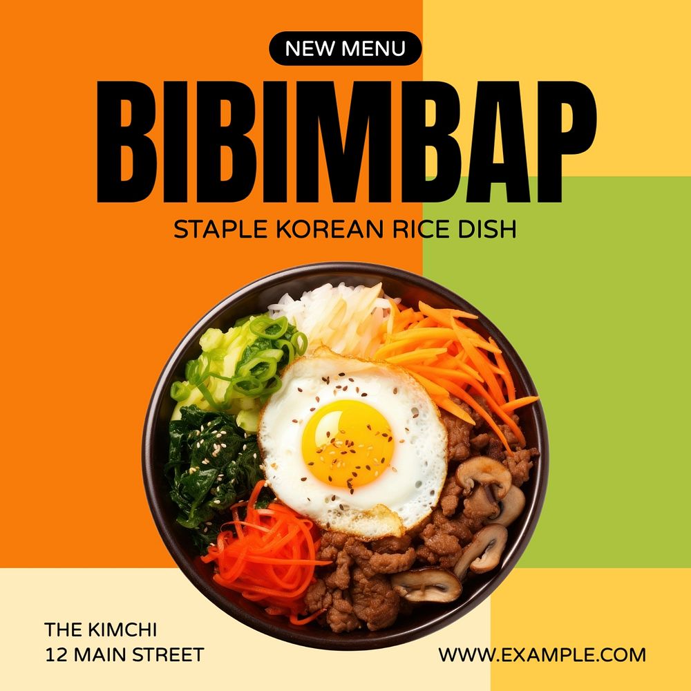 Bibimbap Instagram post template