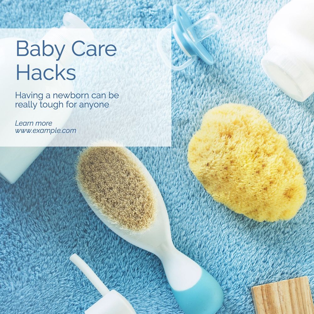 Baby care hacks Instagram post template