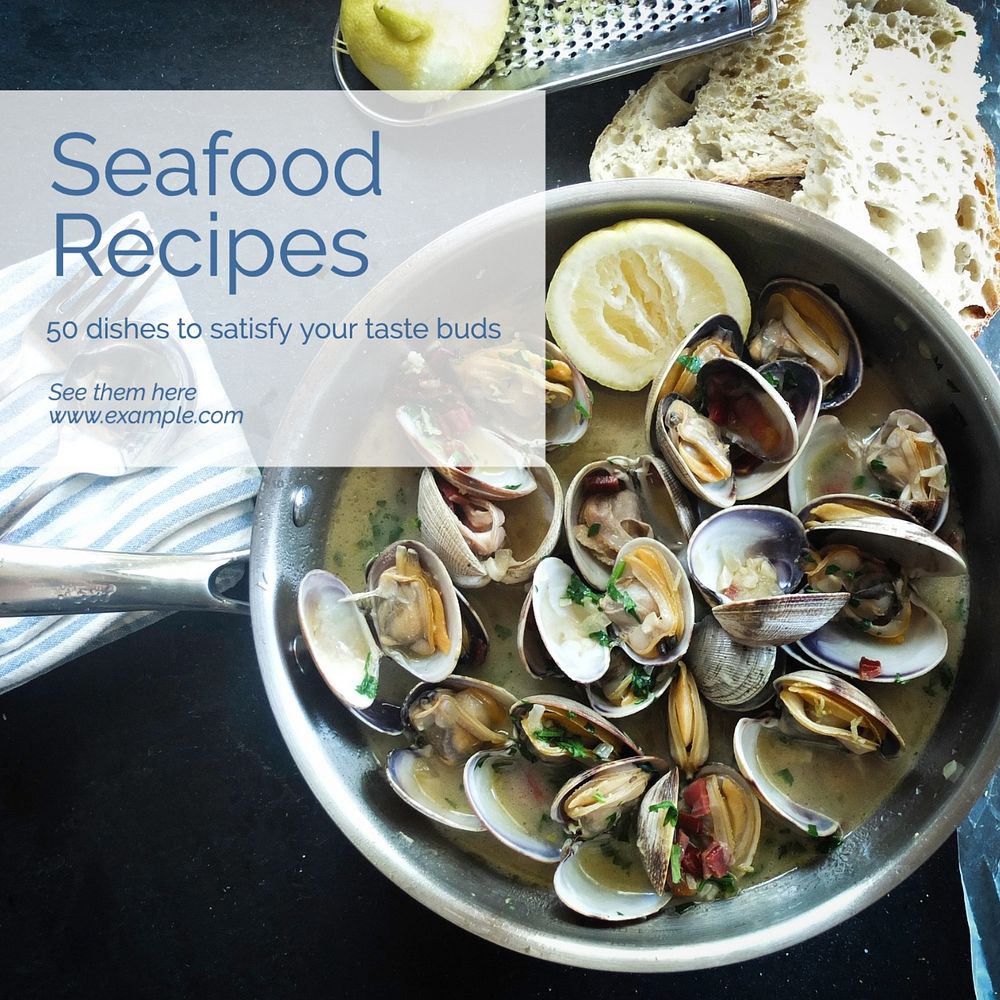 Seafood recipes Instagram post template