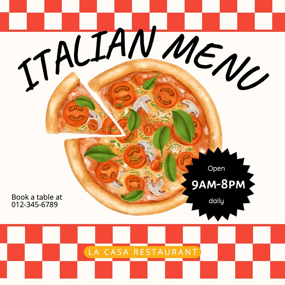 Italian menu Instagram post template