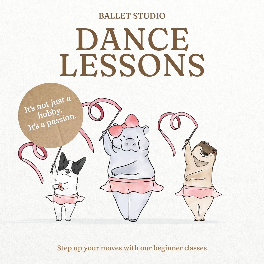 Dance lessons Instagram post template