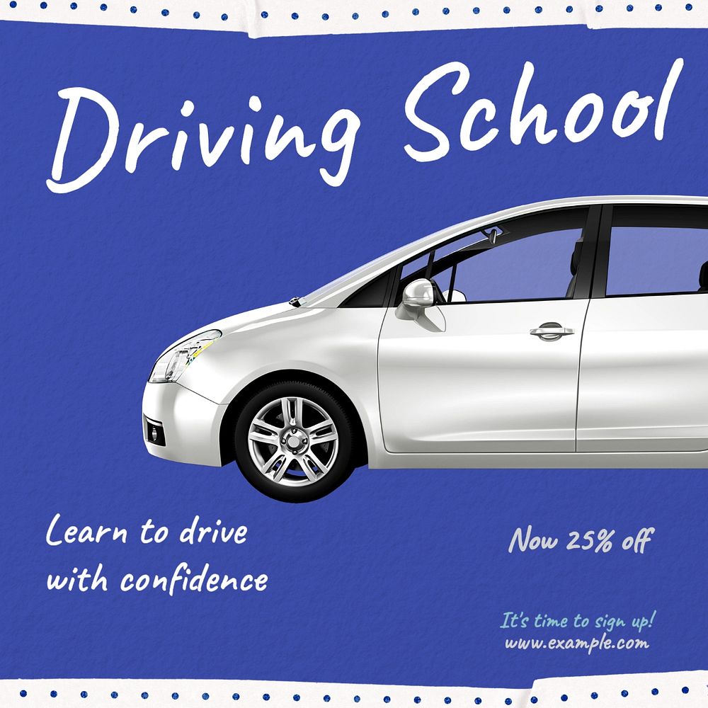 Driving school Instagram post template