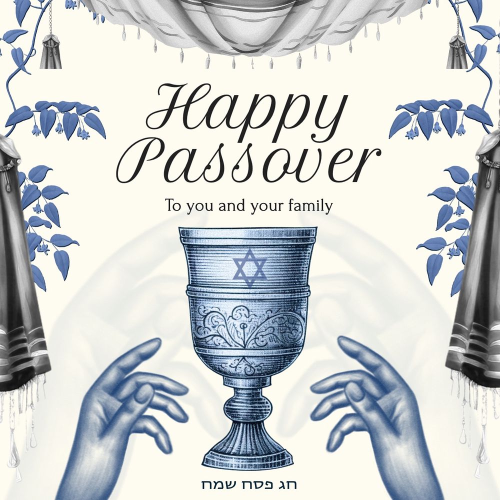 Happy passover, Haukkha Instagram post template