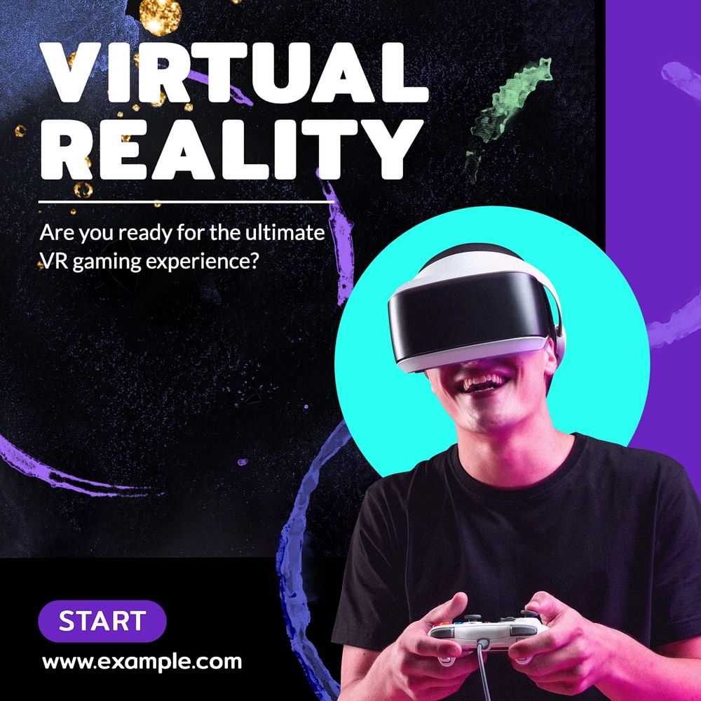 Virtual reality Instagram post template