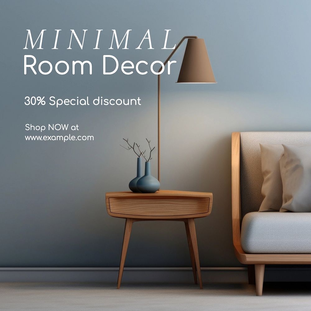 Minimal room decor Instagram post template