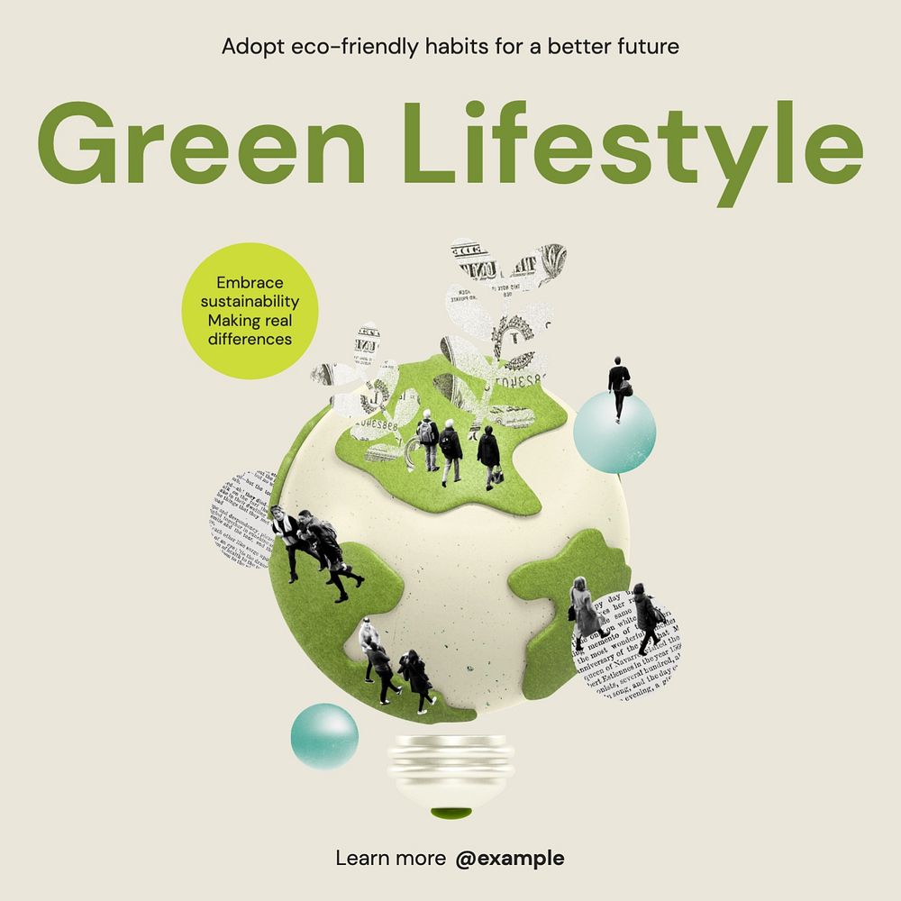 Green lifestyle Instagram post template