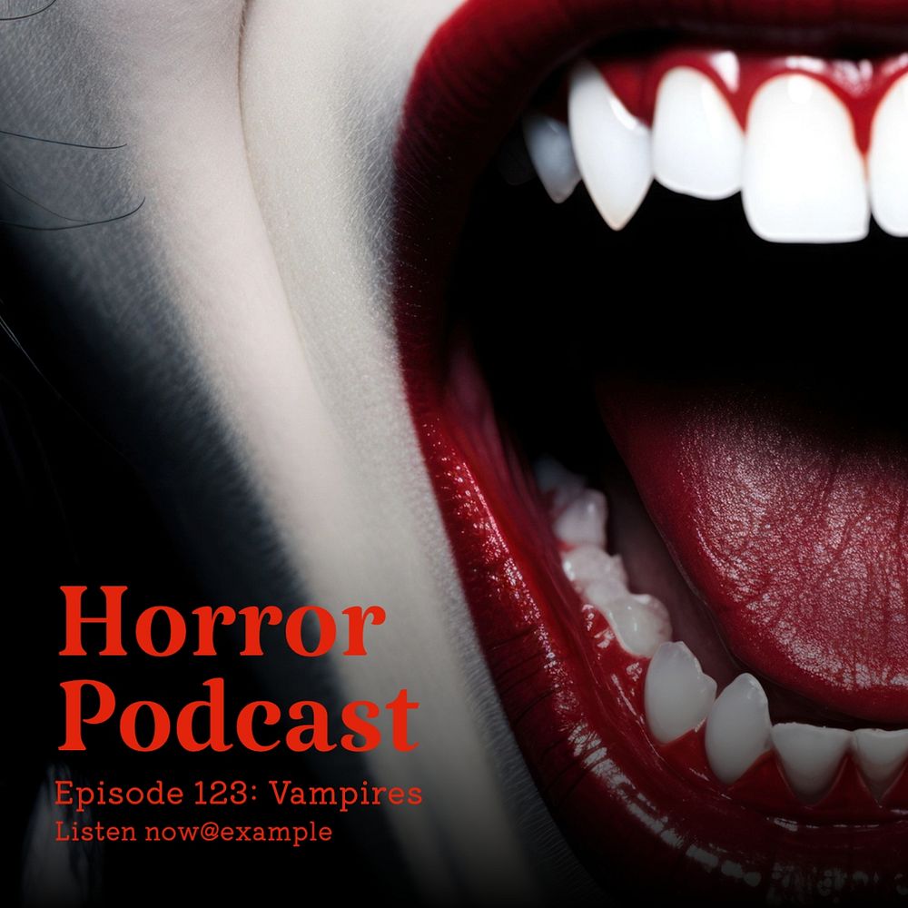 Horror podcast vampires Instagram post template