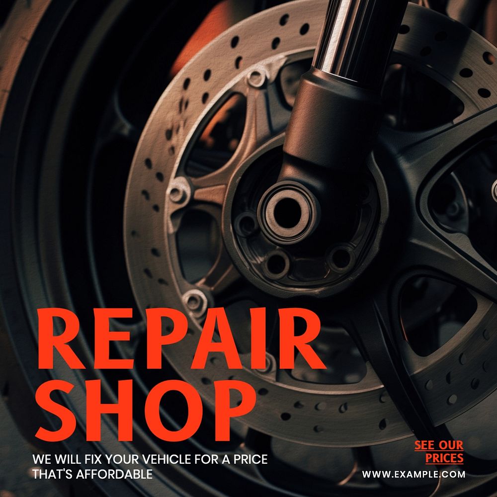 Repair shop Instagram post template