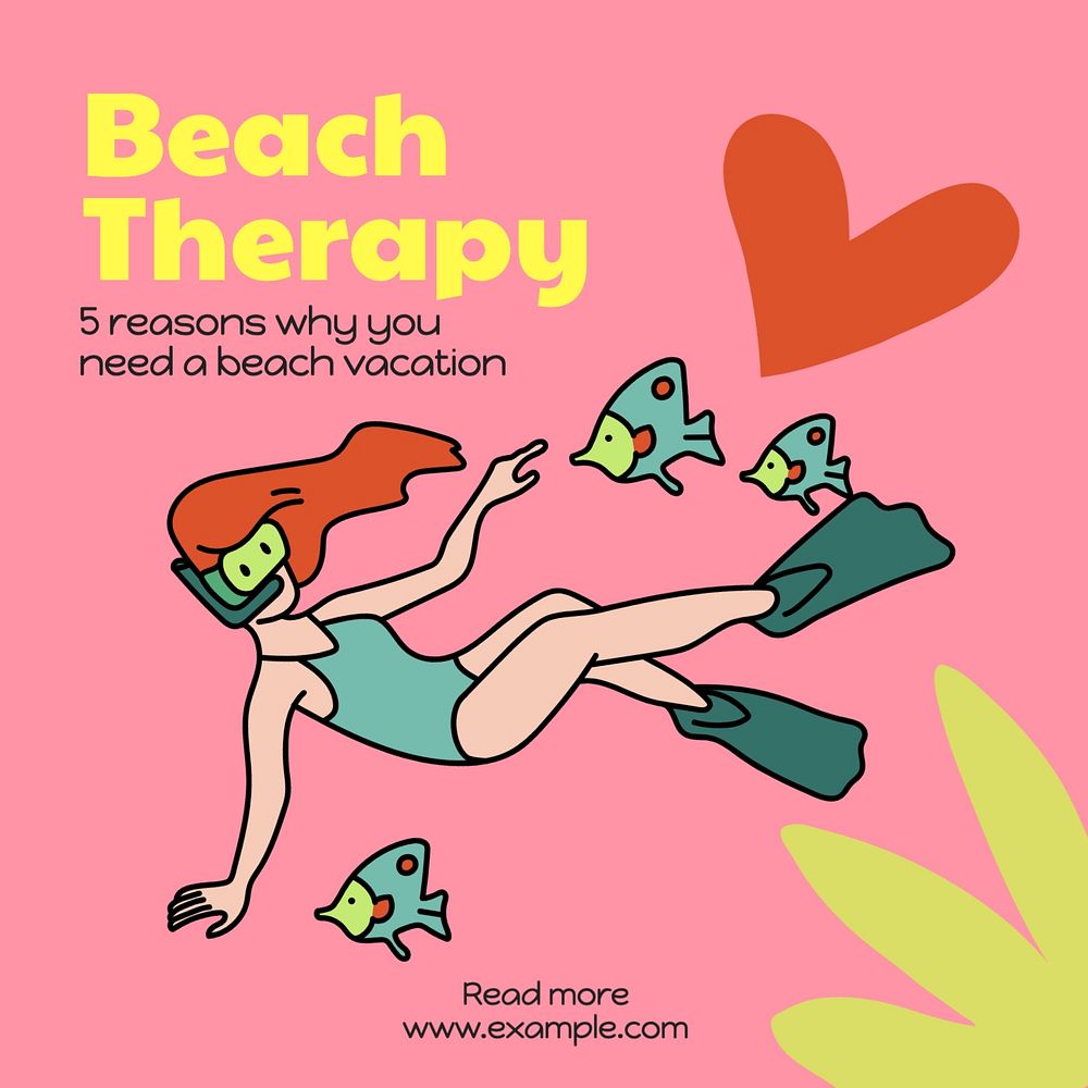 Beach therapy Facebook post template