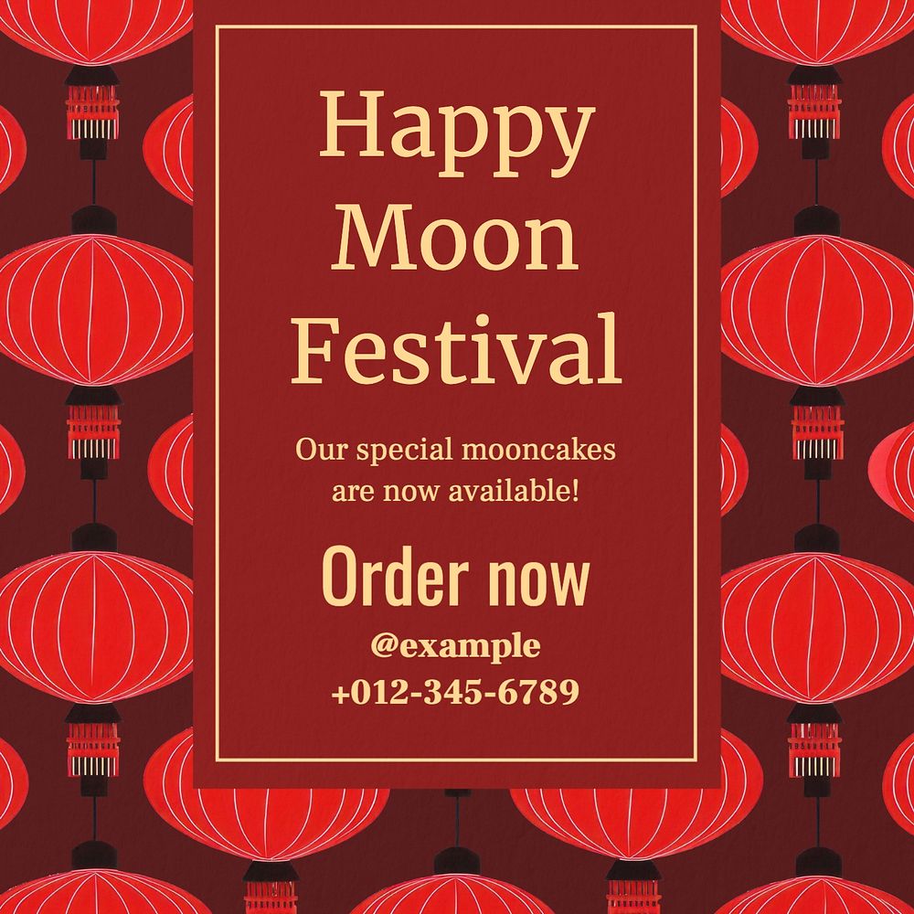 Moon festival Instagram post template