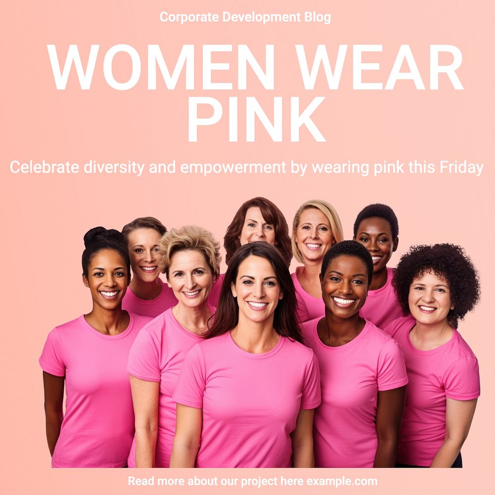 Women wear pink Instagram post template