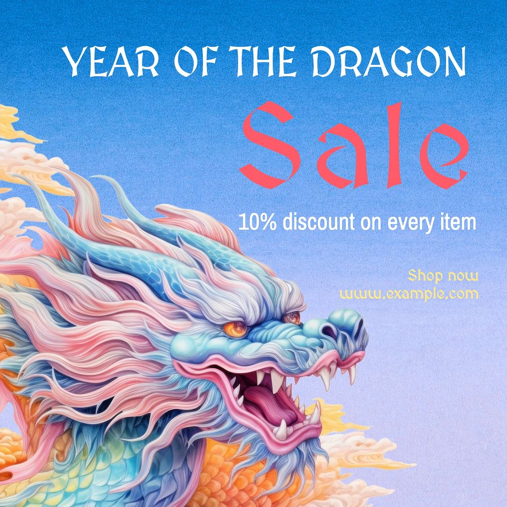 Chinese New Year sale Instagram post template