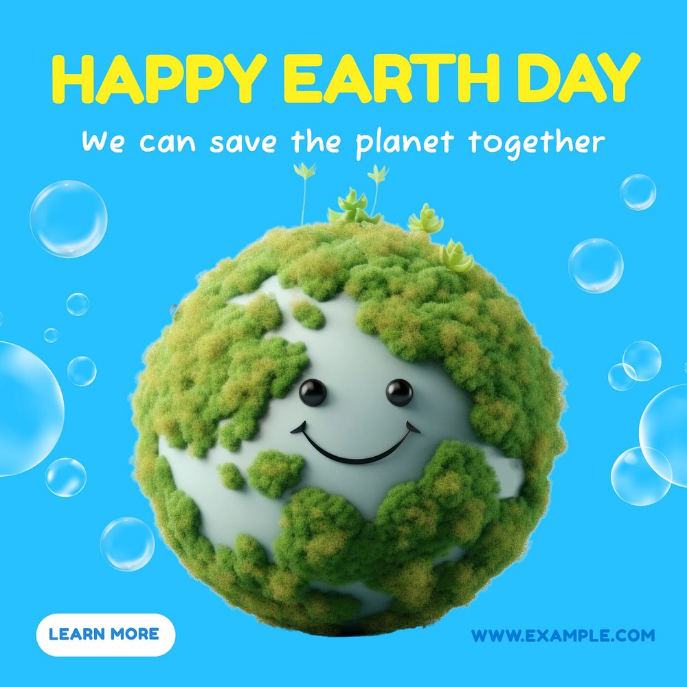 Happy earth day Instagram post template