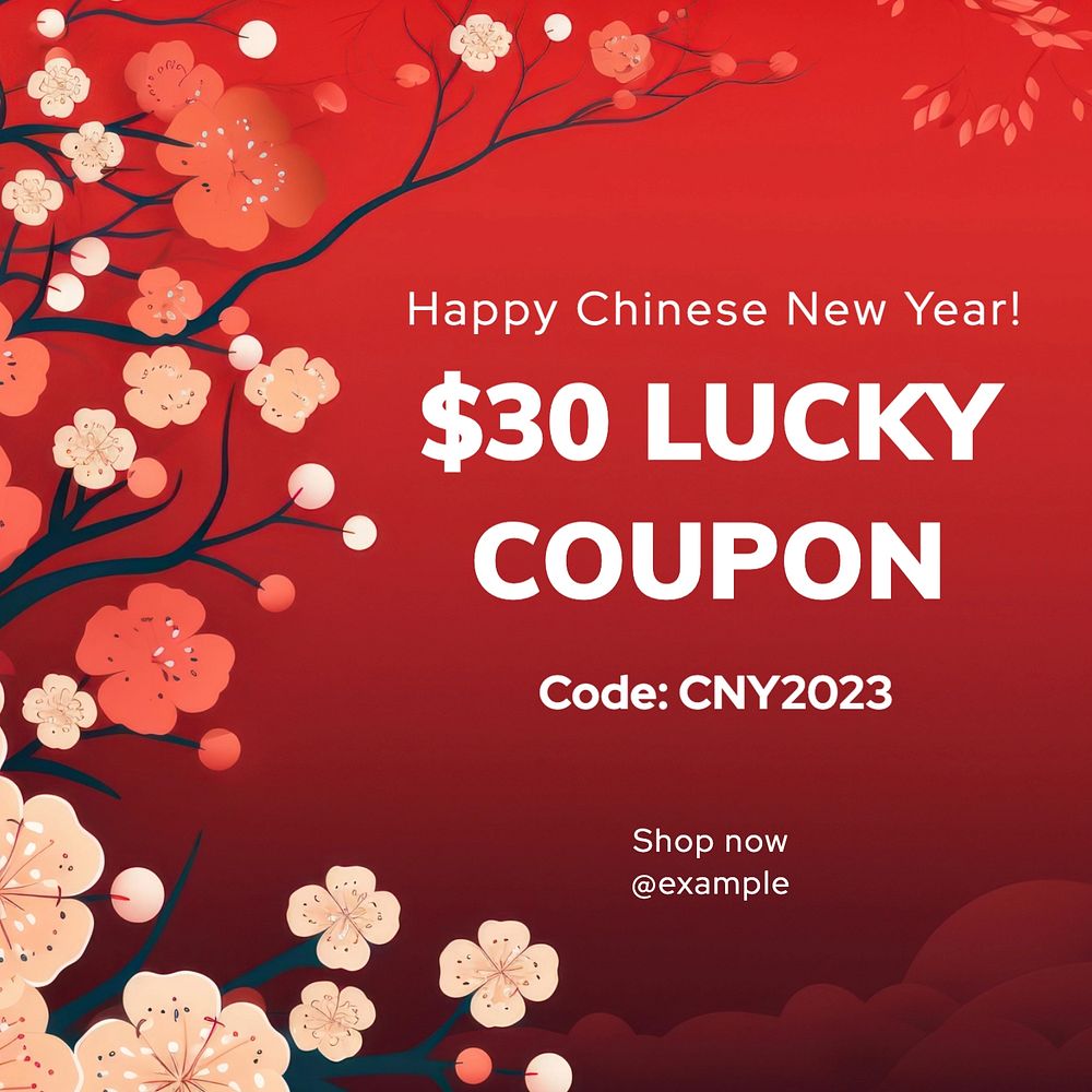 Lucky coupon Instagram post template