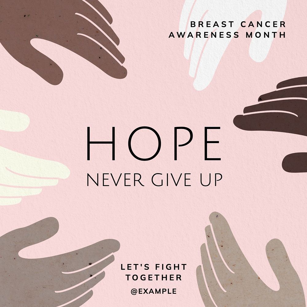 Hope & fight cancer Instagram post template