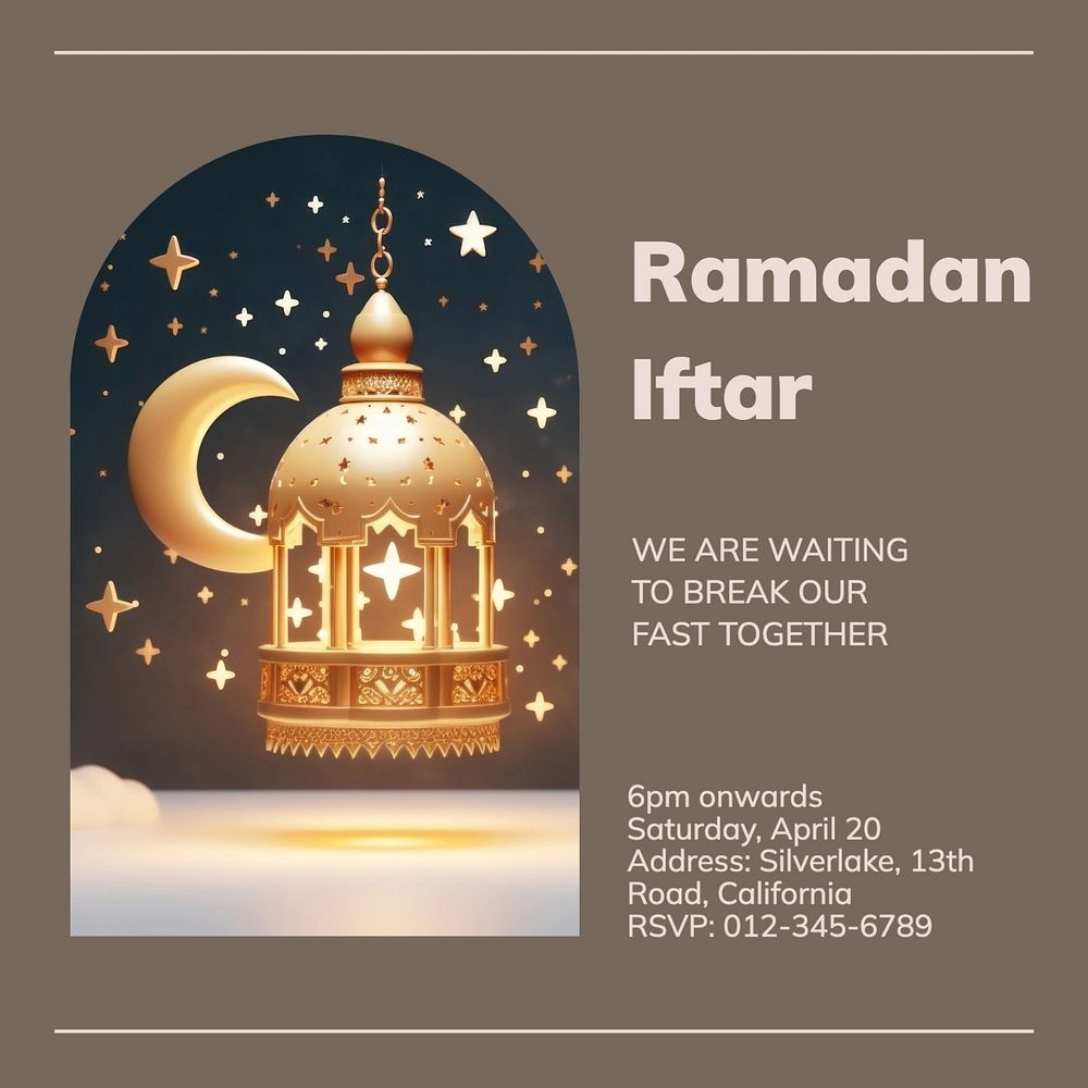 Ramadan Iftar Instagram post template