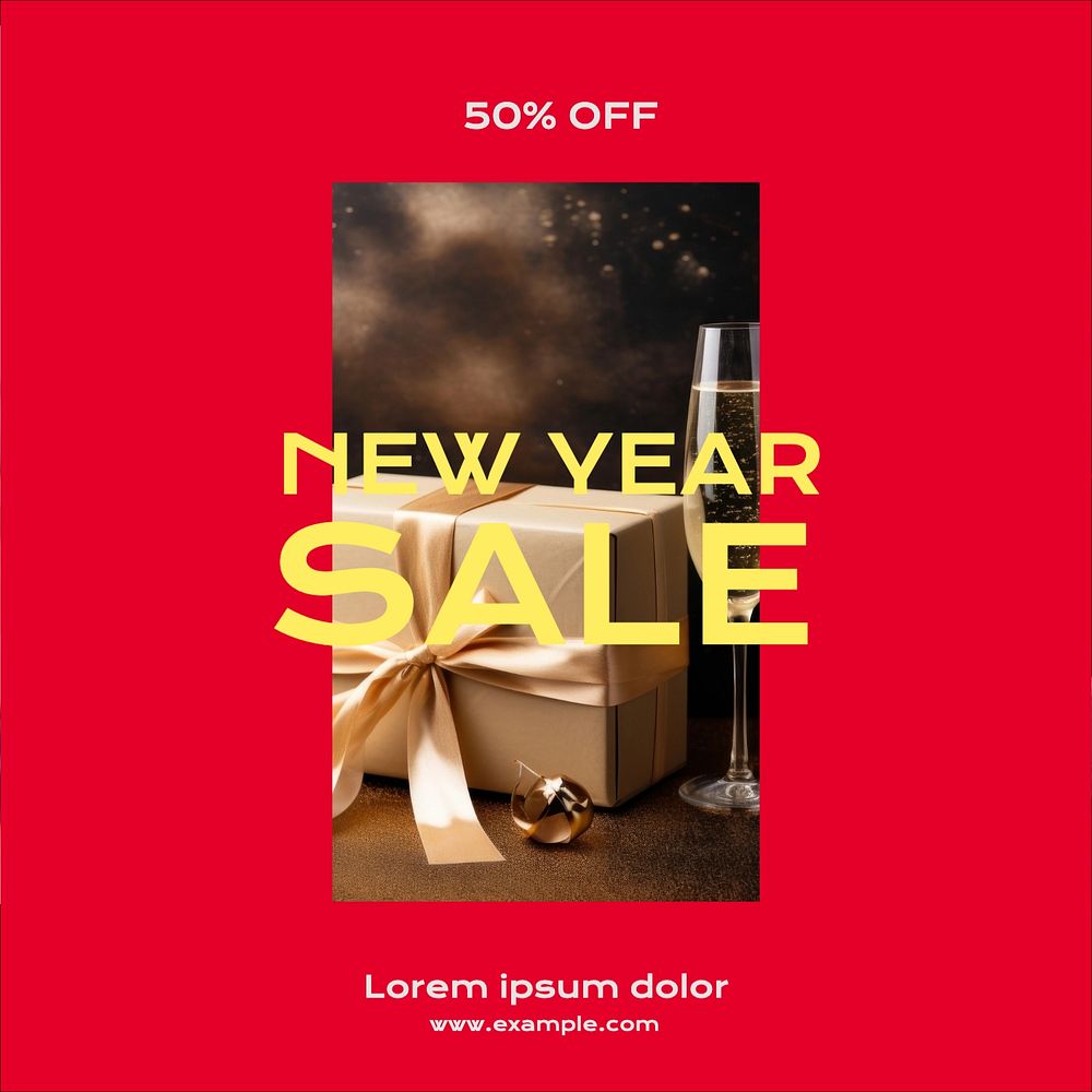 New year sale Instagram post template