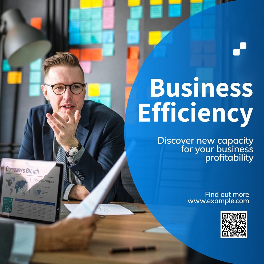 Business efficiency Instagram post template