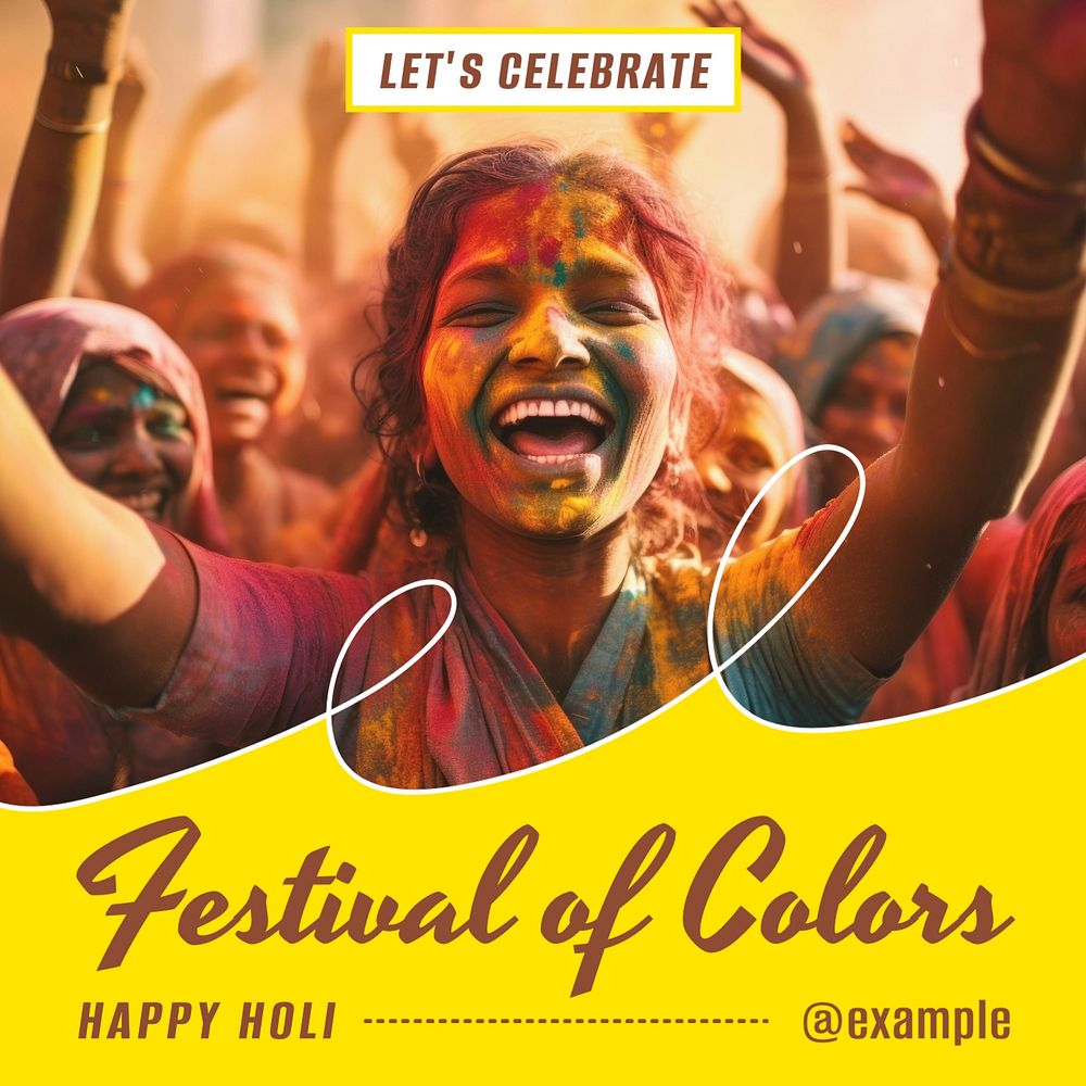 Holi festival Instagram post template