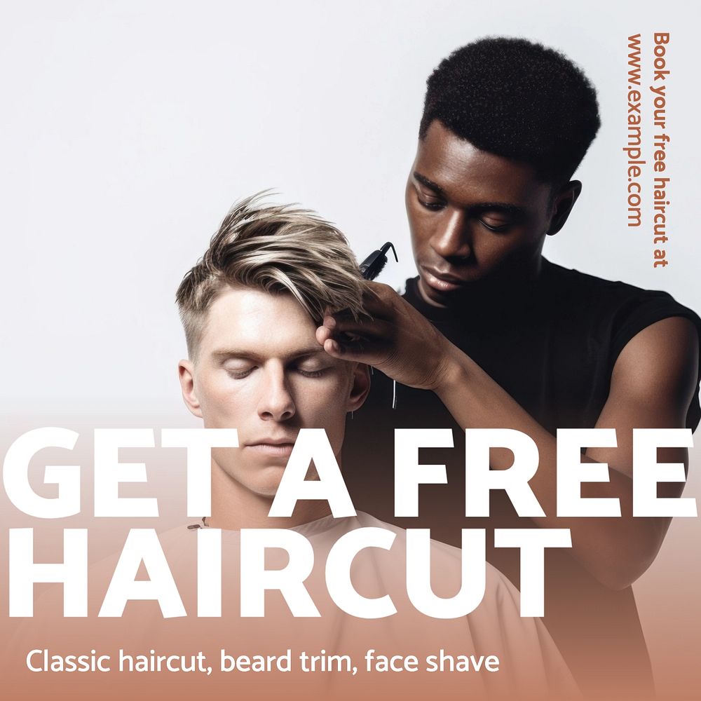 Free haircut Instagram post template