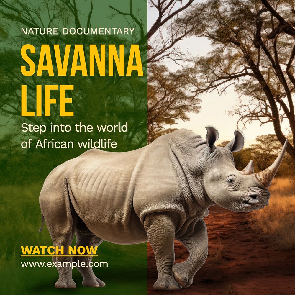 Savanna life Instagram post template