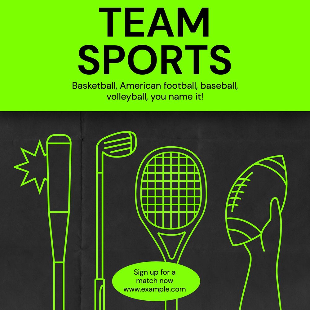 Team sports competition Instagram post template