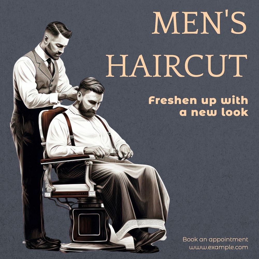 Men's haircut Instagram post template