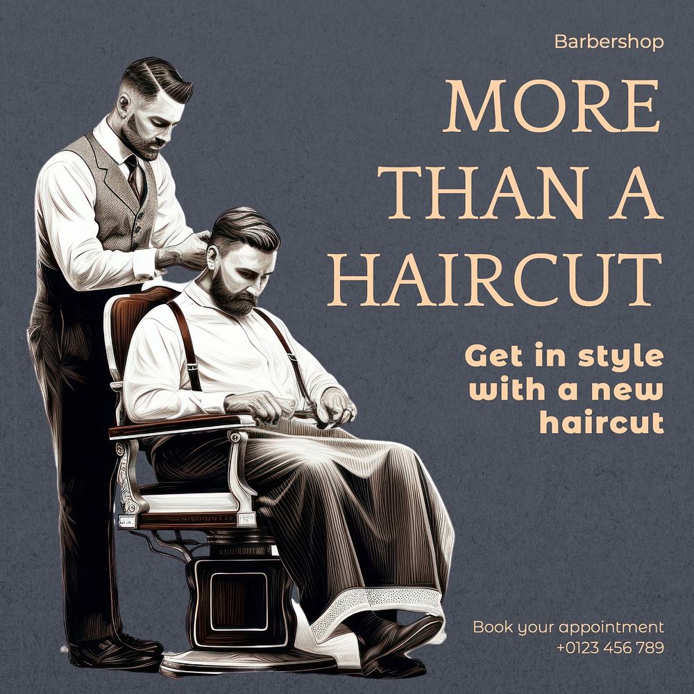 Barber shop Instagram post template