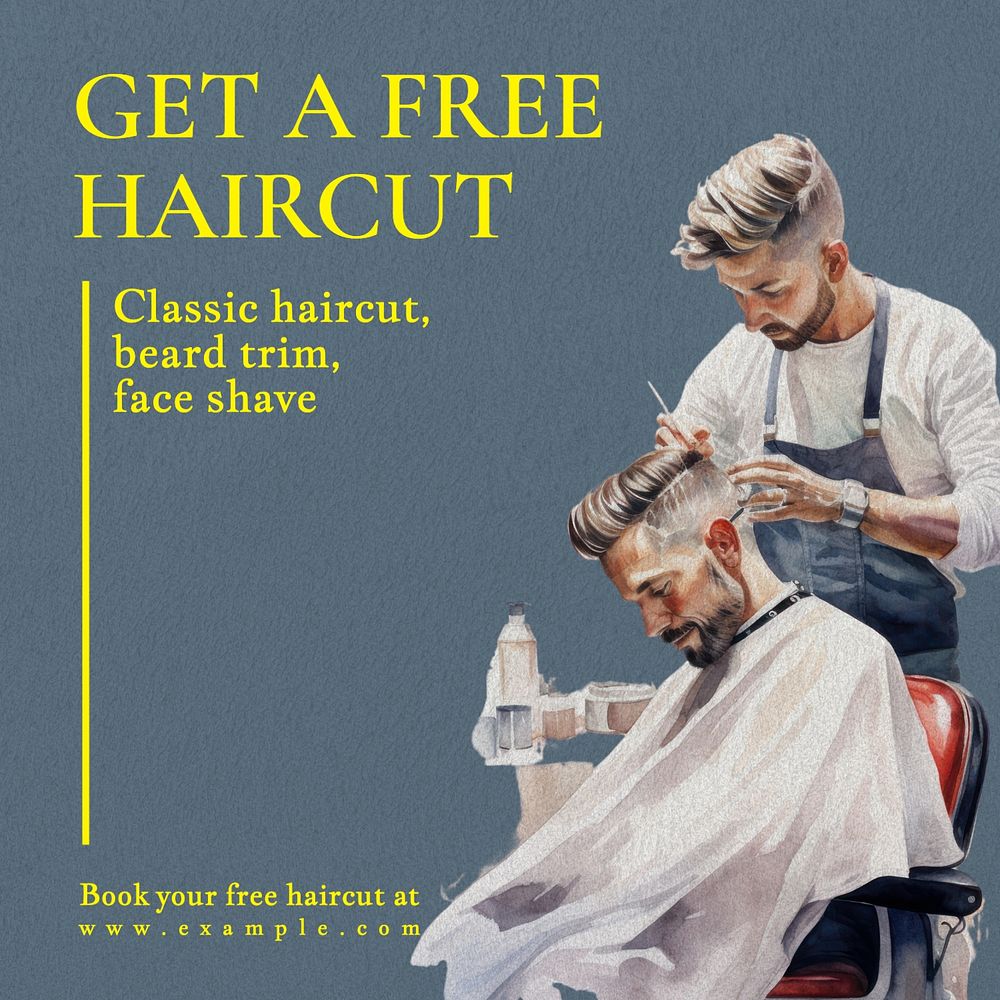 Free haircut Instagram post template