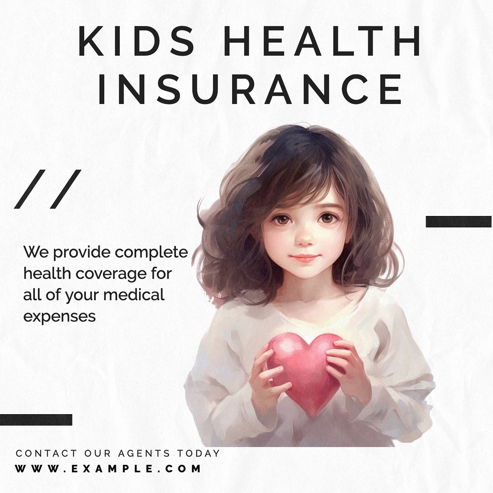 Kids insurance Instagram post template