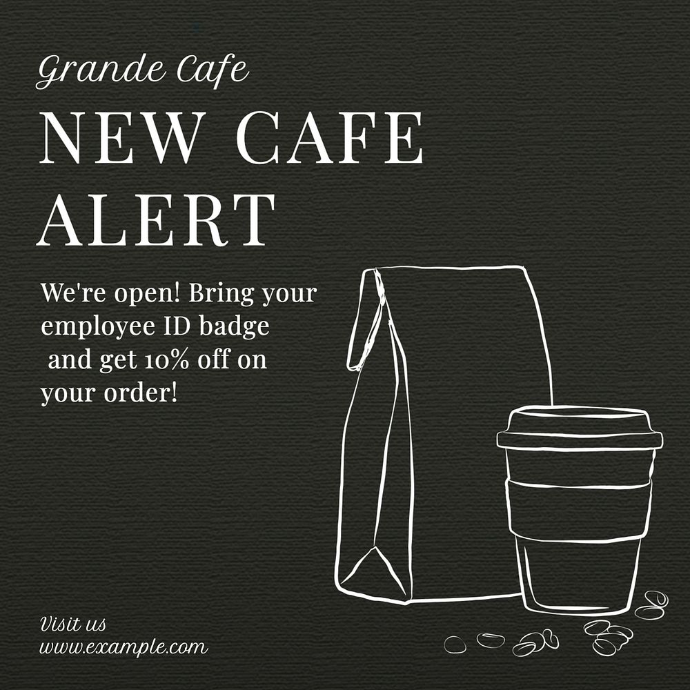 New cafe Instagram post template