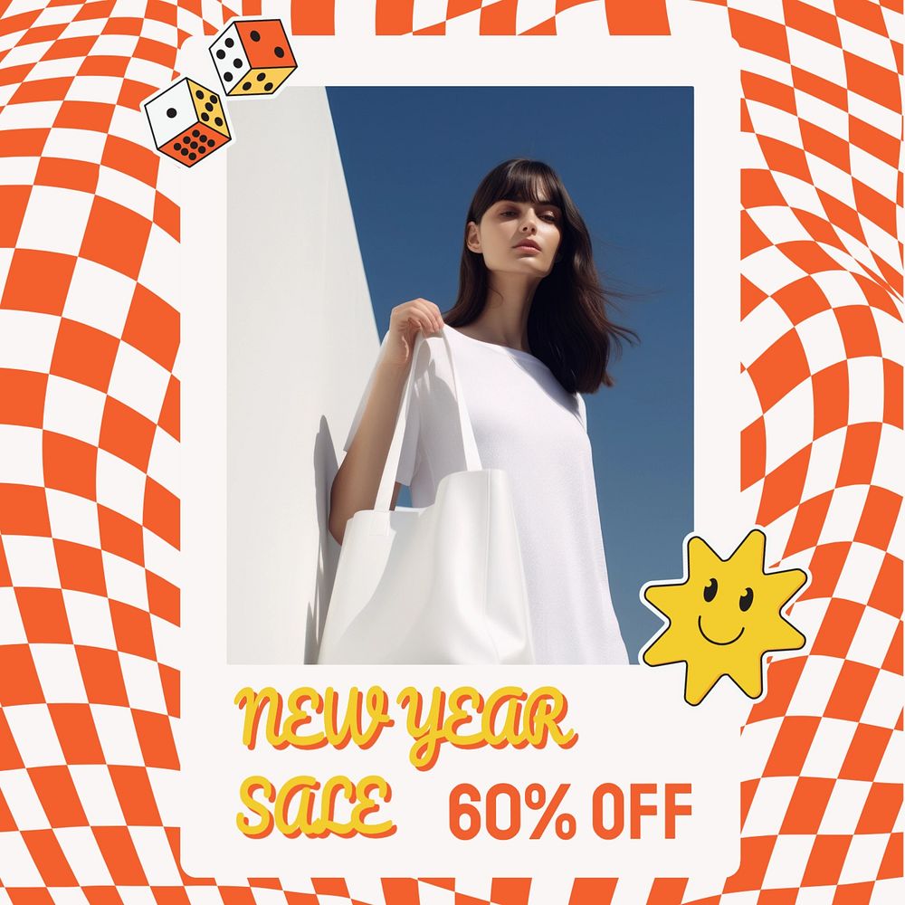 New year sale Instagram post template