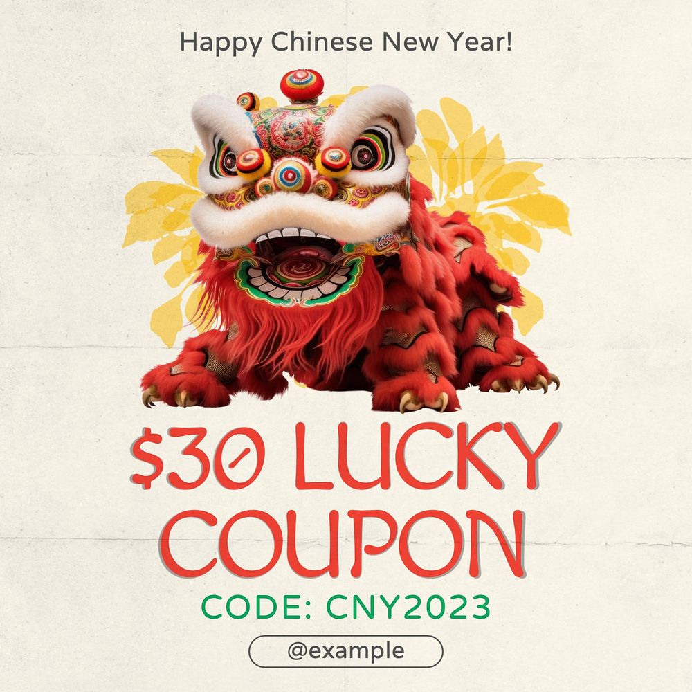 Lucky coupon Instagram post template