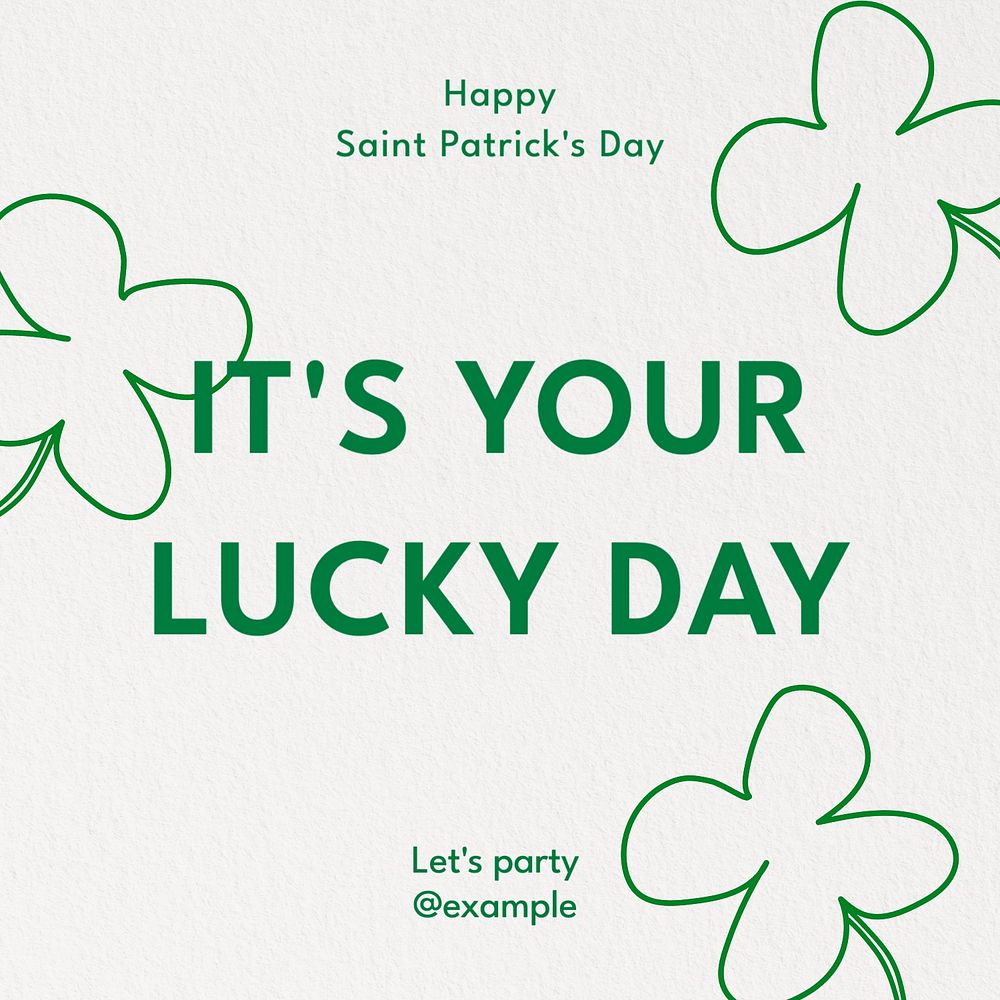 Saint Patrick's day Instagram post template