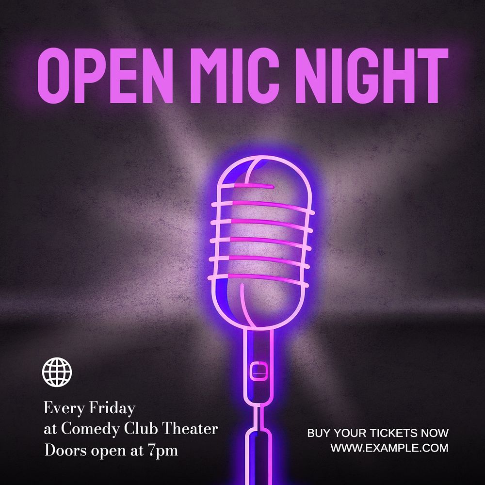 Open mic night Instagram post template