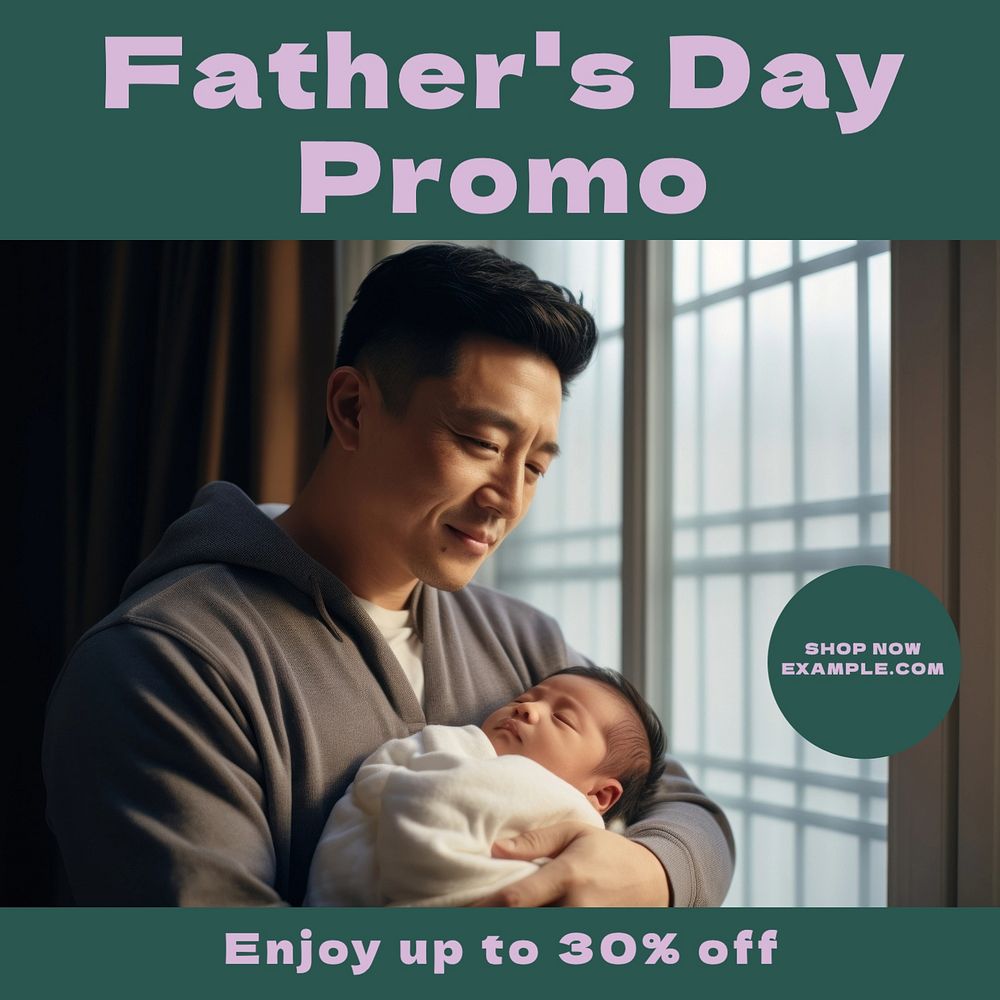 Father's day promo Instagram post template