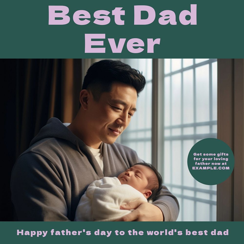 Best dad ever Instagram post template