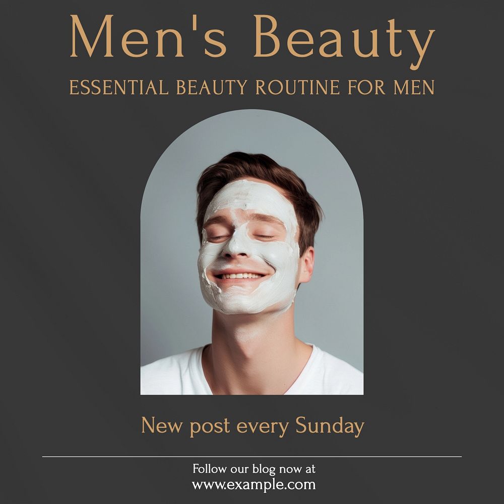 Men's beauty Instagram post template