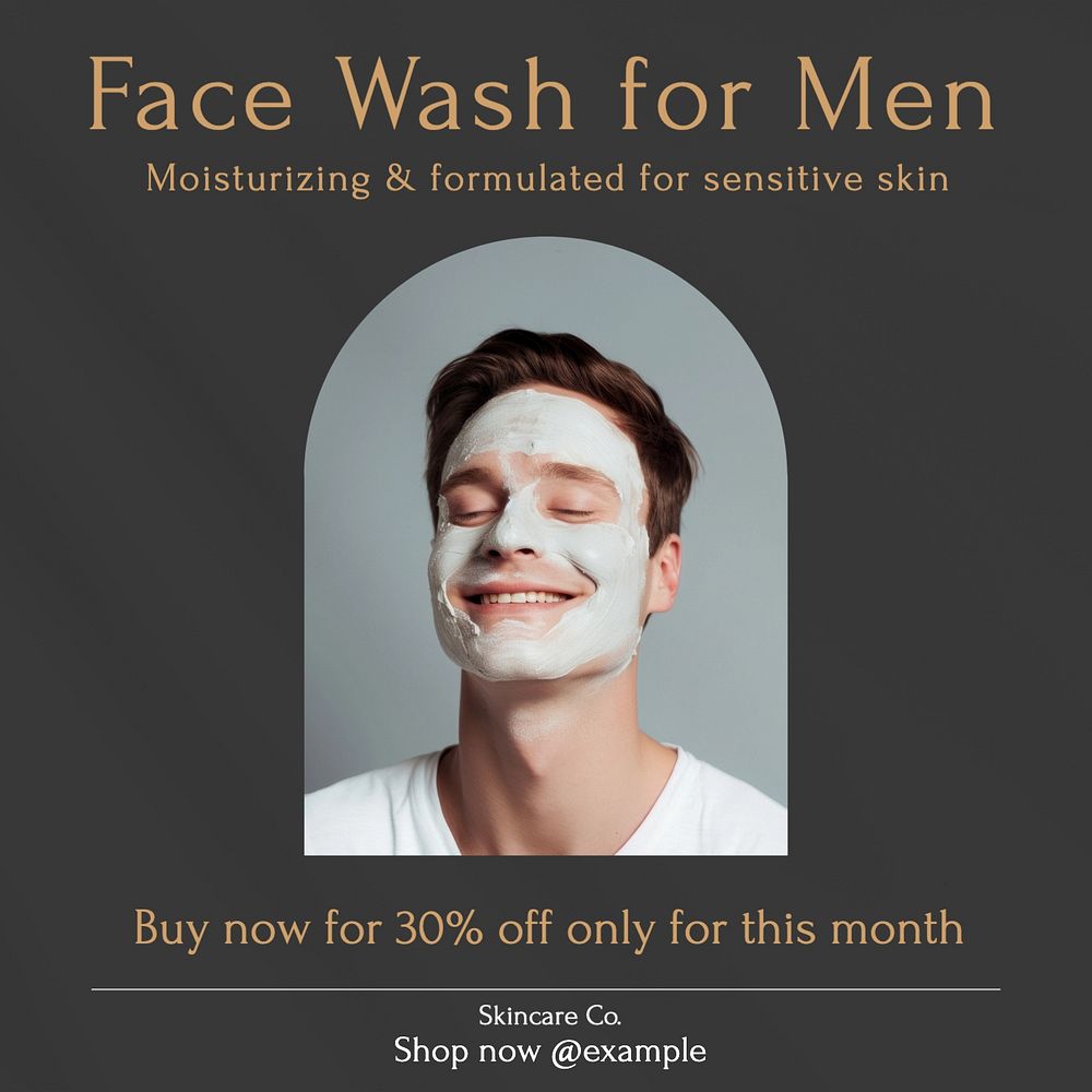 Men's face wash Instagram post template