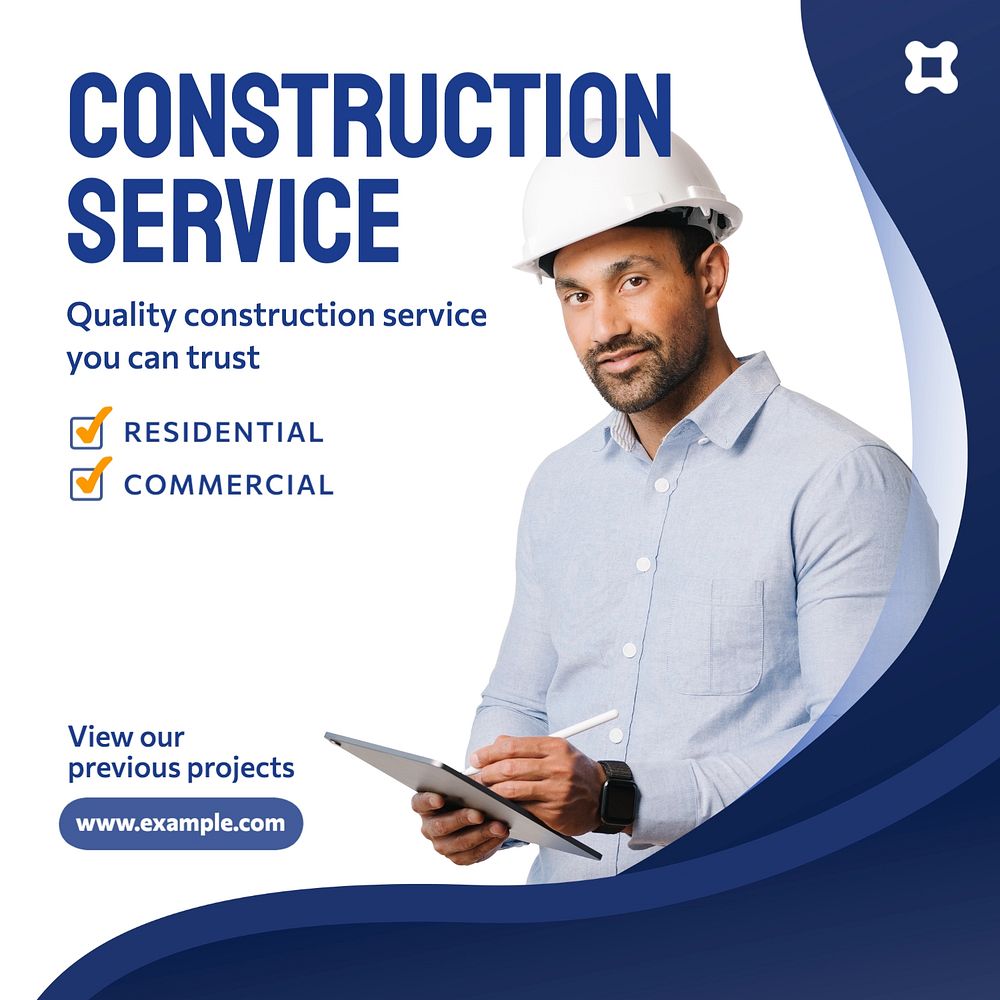 Construction service Instagram post template