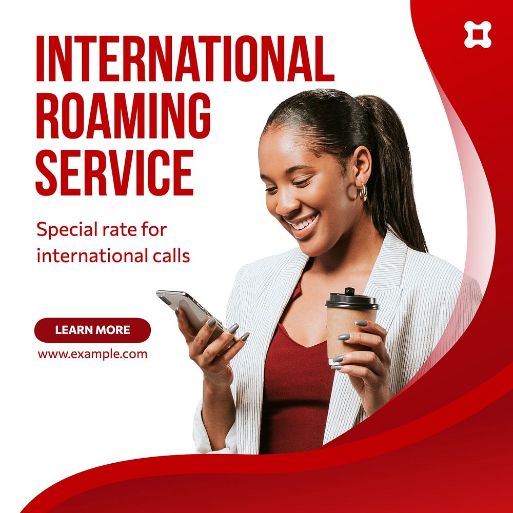 International roaming service Instagram post template